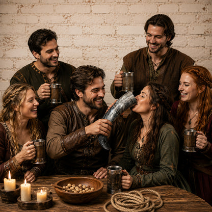 Raven Viking Drinking Horn – Handcrafted Horn with Norse Engravings
