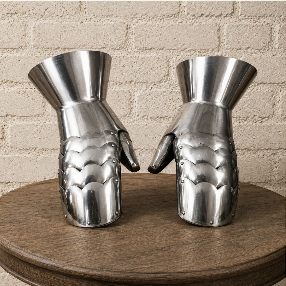 Mild Steel Gauntlets – SCA Combat Gloves with Leather Lining