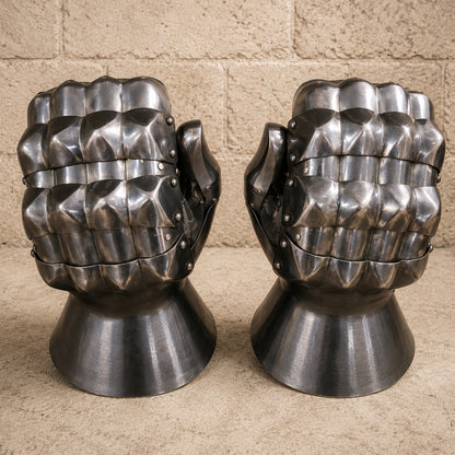 Medieval Steel Gauntlets – Knight Armor Gloves for LARP, SCA Combat & Reenactment