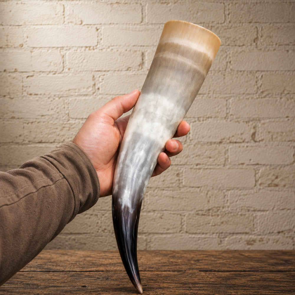 Authentic Viking Dragon Drinking Horn – Handcrafted Celtic Knotwork Mead Horn