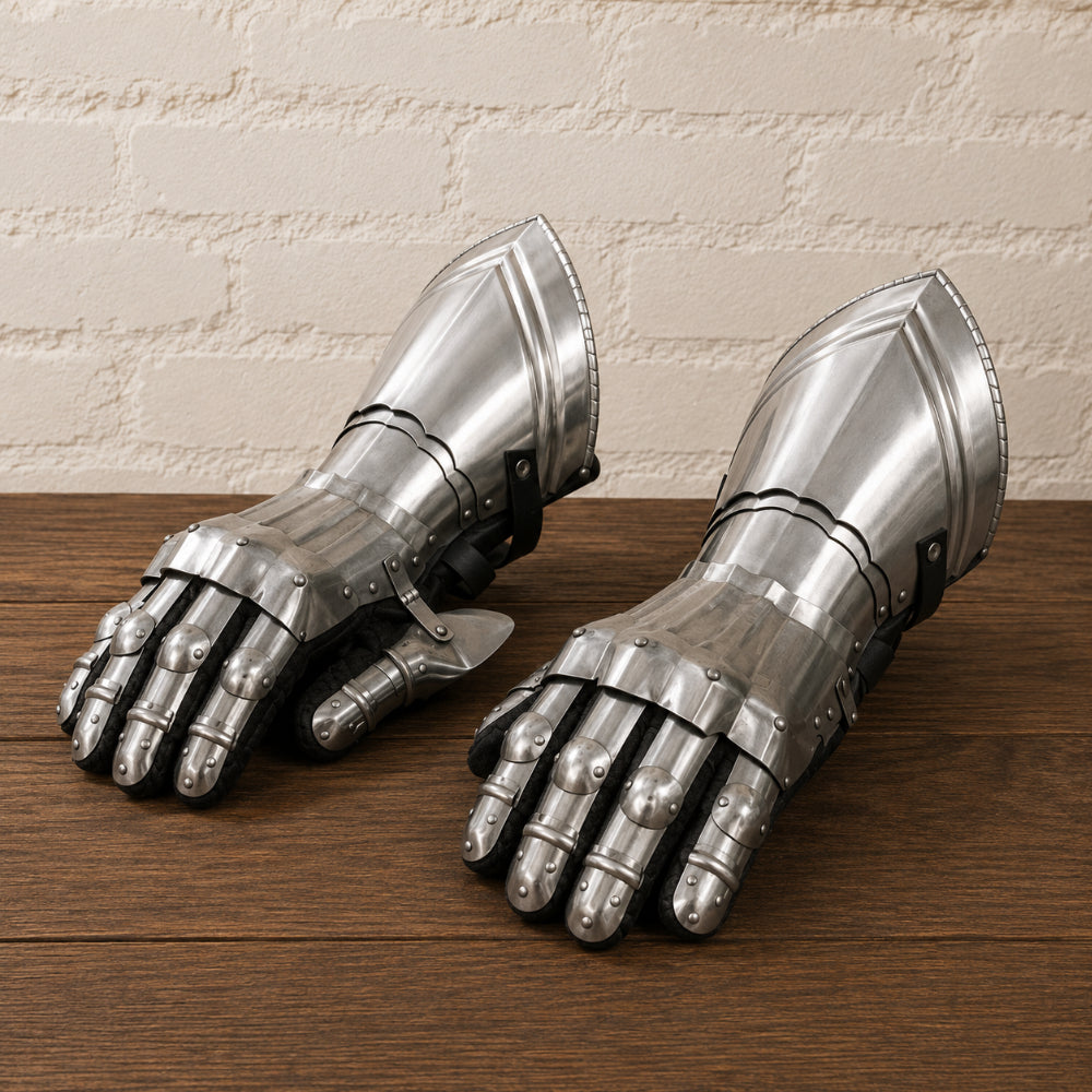 Medieval Steel Gauntlets – Knight Hand Armor for LARP, Cosplay & Reenactment