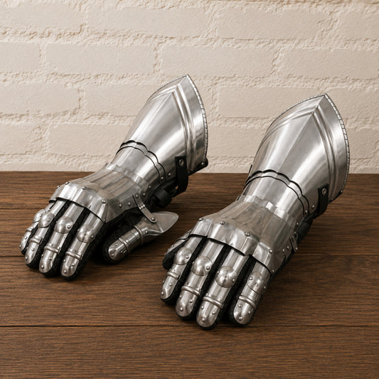 Medieval Steel Gauntlets – Knight Hand Armor for LARP, Cosplay & Reenactment