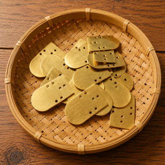 Brass Lorica Squamata Armor Scales – Loose Roman Scale Plates for Armor Repair, Type 14 (13 × 25 mm)