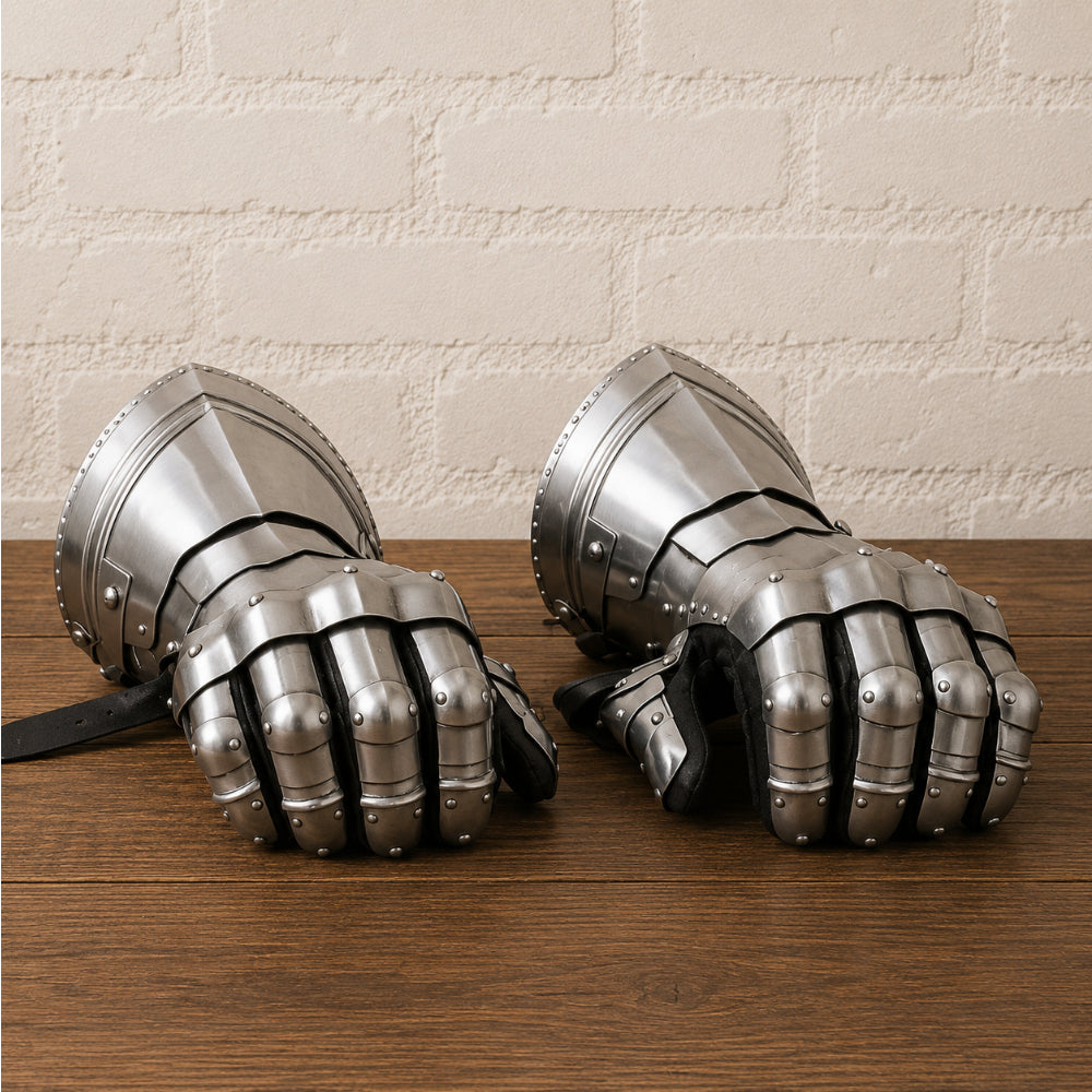 Medieval Steel Gauntlets – Knight Hand Armor for LARP, Cosplay & Reenactment