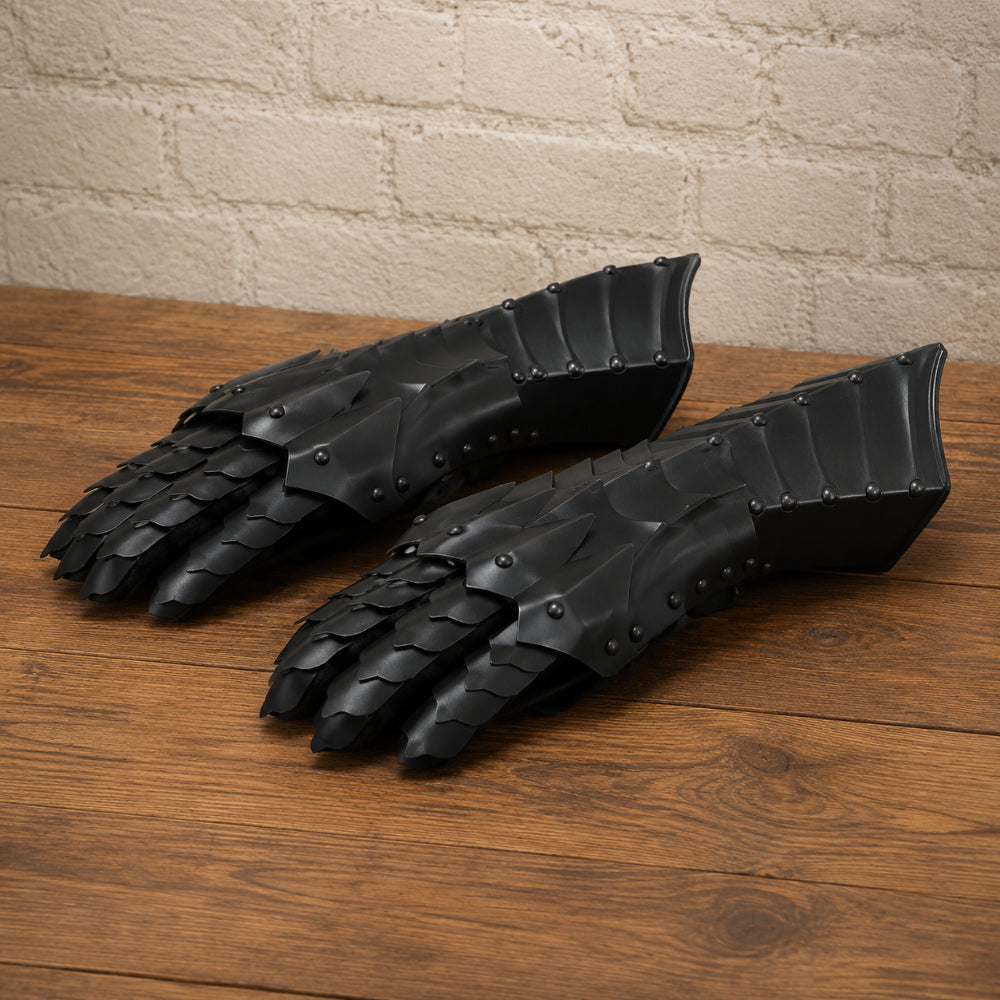 Medieval Steel Gauntlets – Polished Knight Armor Gloves for Reenactment