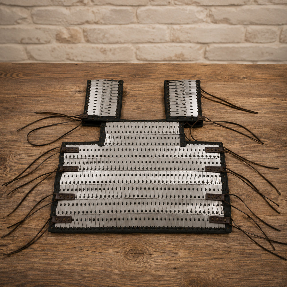 Handmade Steel Lamellar Armor Set | Viking Torso Armor with Pauldrons | Medieval Warrior Armor for LARP, SCA & Reenactment