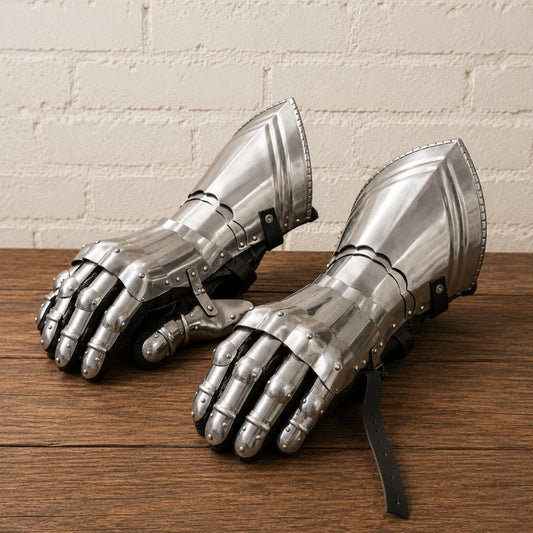 Medieval Steel Gauntlets – Knight Hand Armor for LARP, Cosplay & Reenactment