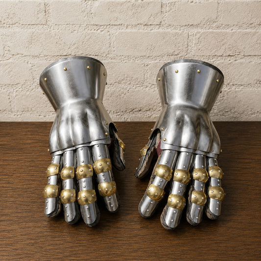 Churburg Style Gauntlets – Handcrafted 16 Gauge Steel Armor Gloves