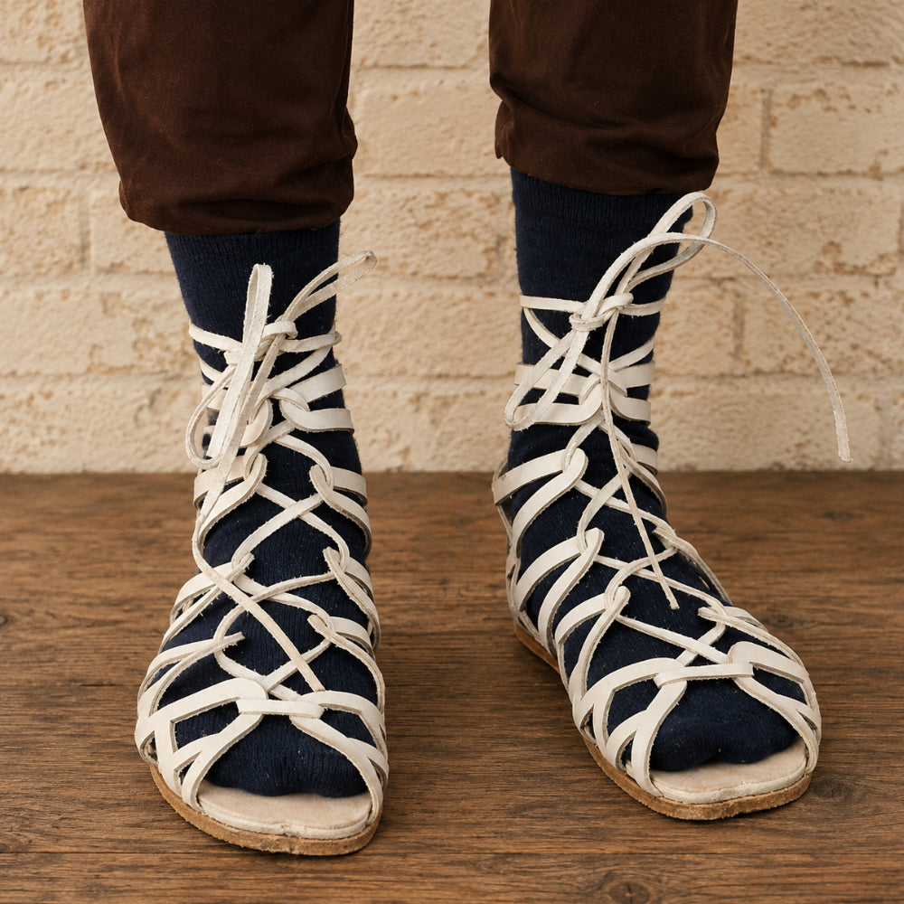 Roman Soldier Caligae Sandals | Handmade Leather Historical Footwear | Greek & Roman Reenactment Shoes | Medieval Cosplay