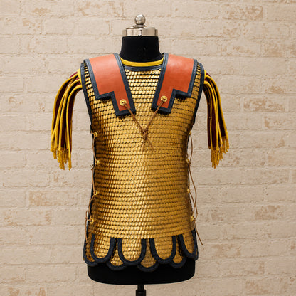 Handcrafted Lorica Squamata Roman Scale Armor | Brass Scale Shirt for LARP, SCA, Roman Reenactment & Cosplay | 15×25 mm