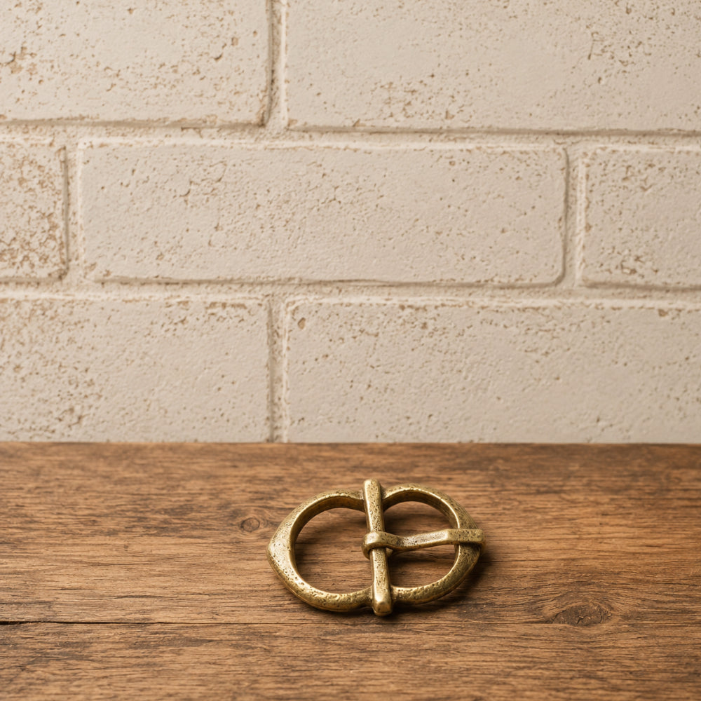 Medieval Brass Belt Buckle – Handmade Solid Brass Hardware for LARP & Reenactment