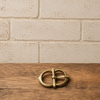 Medieval Brass Belt Buckle – Handmade Solid Brass Hardware for LARP & Reenactment