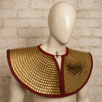 Brass Scale Armor Collar | Medieval Neck Gorget for LARP, SCA, Renaissance Faire & Cosplay | Handmade Warrior Armor |
