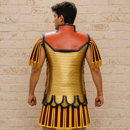Handcrafted Lorica Squamata Roman Scale Armor | Brass Scale Shirt for LARP, SCA, Roman Reenactment & Cosplay | 15×25 mm