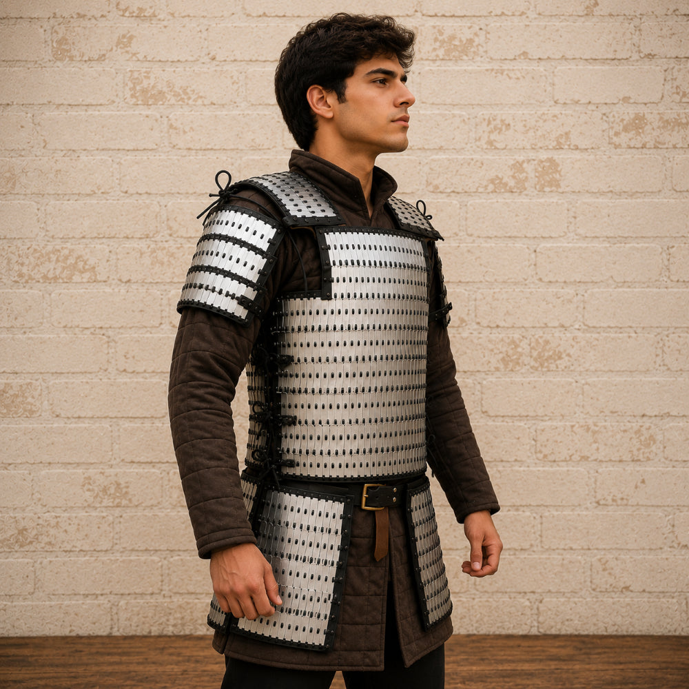 Handmade Steel Lamellar Armor Set | Viking Torso Armor with Pauldrons | Medieval Warrior Armor for LARP, SCA & Reenactment