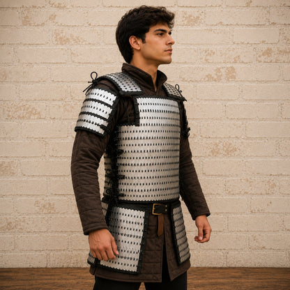 Handmade Steel Lamellar Armor Set | Viking Torso Armor with Pauldrons | Medieval Warrior Armor for LARP, SCA & Reenactment
