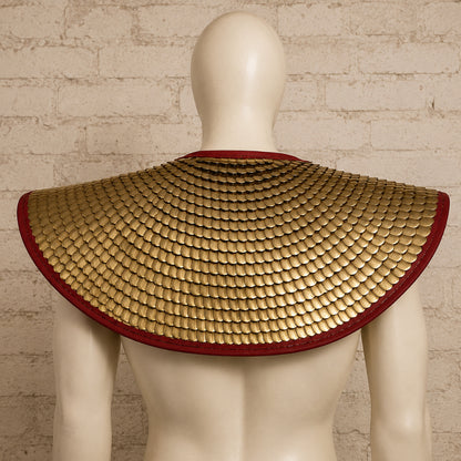 Brass Scale Armor Collar | Medieval Neck Gorget for LARP, SCA, Renaissance Faire & Cosplay | Handmade Warrior Armor |