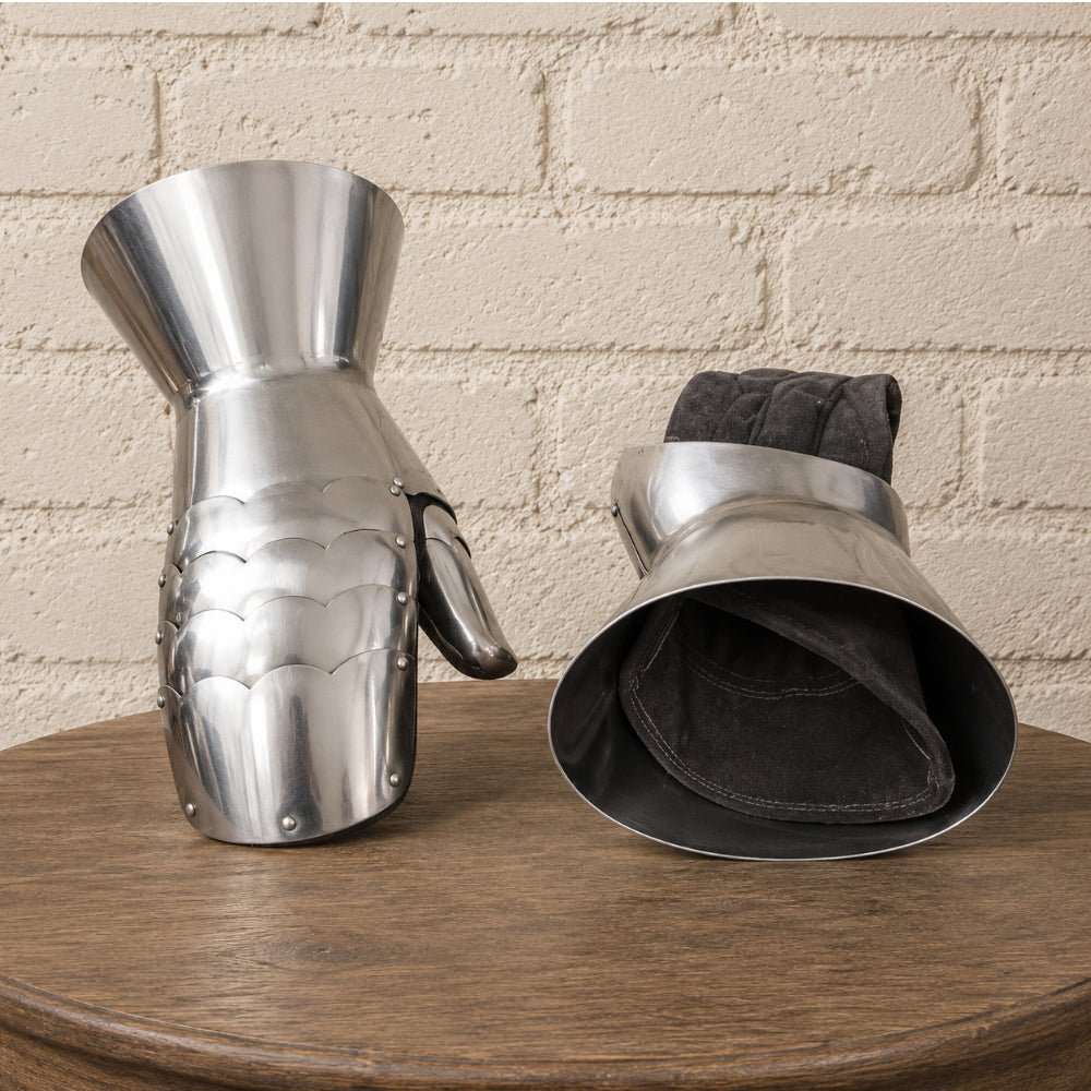 Mild Steel Gauntlets – SCA Combat Gloves with Leather Lining