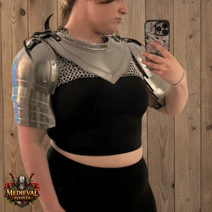 Medieval Steel Cuirass Armor with Pauldrons Knight Chest Plate LARP Costume