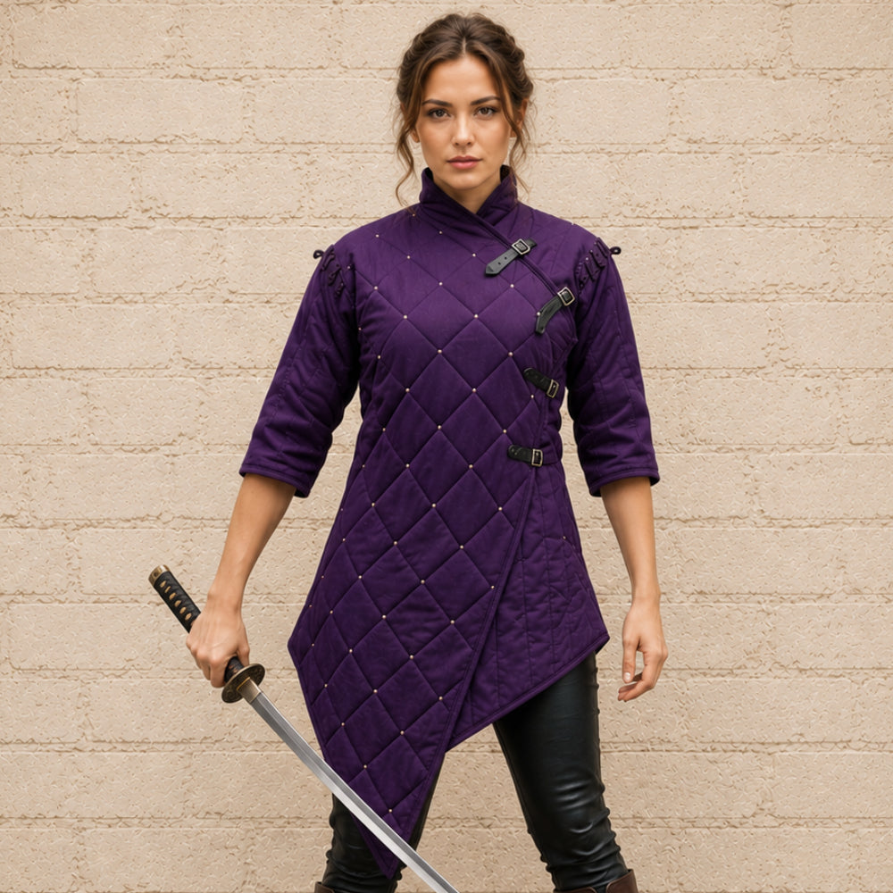 Purple Medieval Gambeson | Padded Armor for Renaissance Faire, Viking & LARP Costume