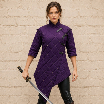 Purple Medieval Gambeson | Padded Armor for Renaissance Faire, Viking & LARP Costume
