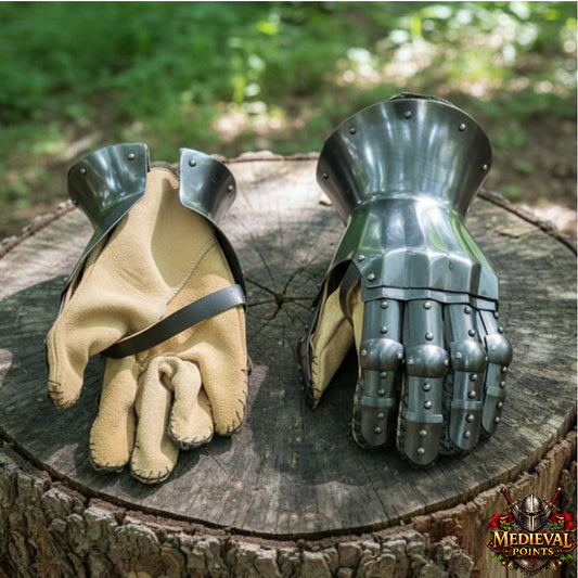 Mild steel Hourglass Gauntlets – 16G Steel Knight Armor Gloves for LARP & Cosplay