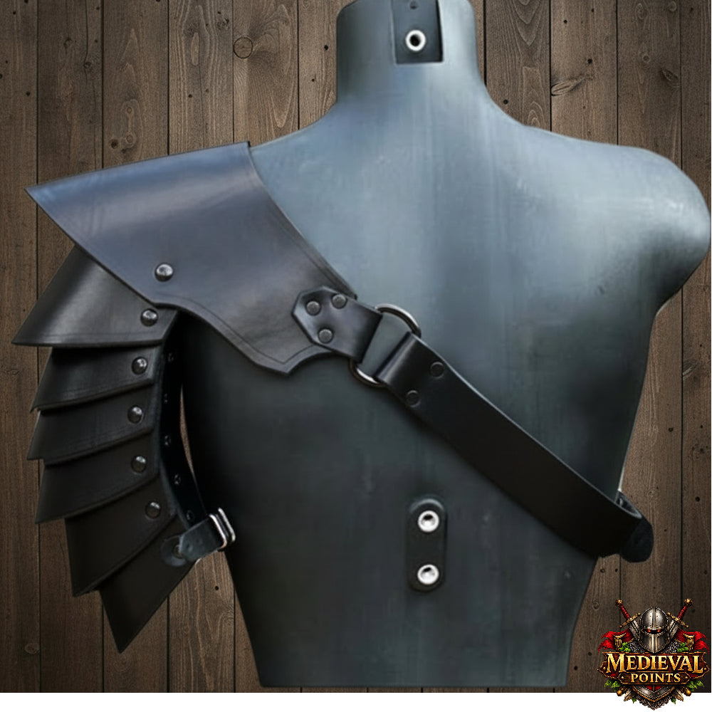 Warrior’s Leather Pauldron Armour – Handmade Medieval Shoulder Guard