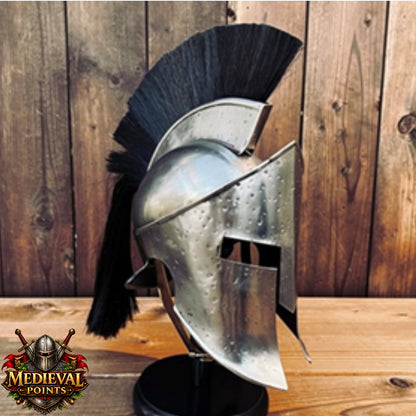 Silver Spartan Warrior Helmet: 300 Movie Replica, Halloween Gifts