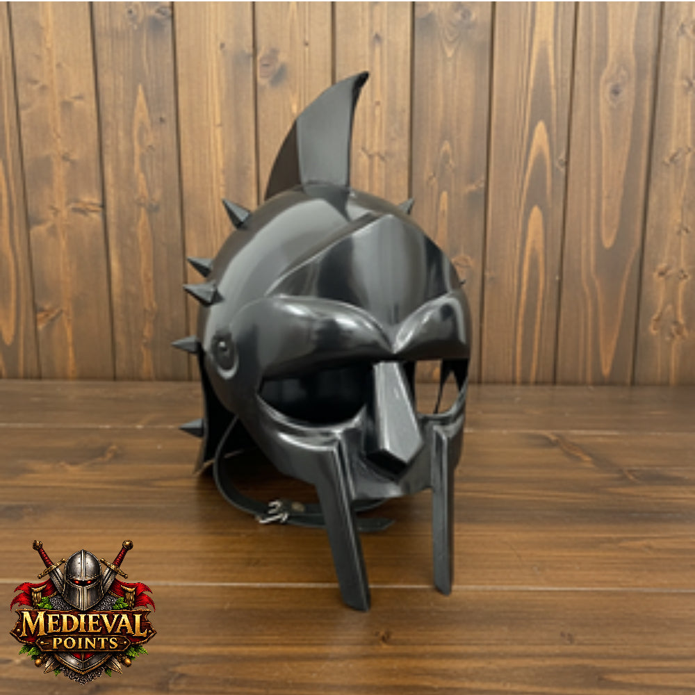 Gladiator Maximus Helmet: for Role Play with Display Stand for Home Office Decor