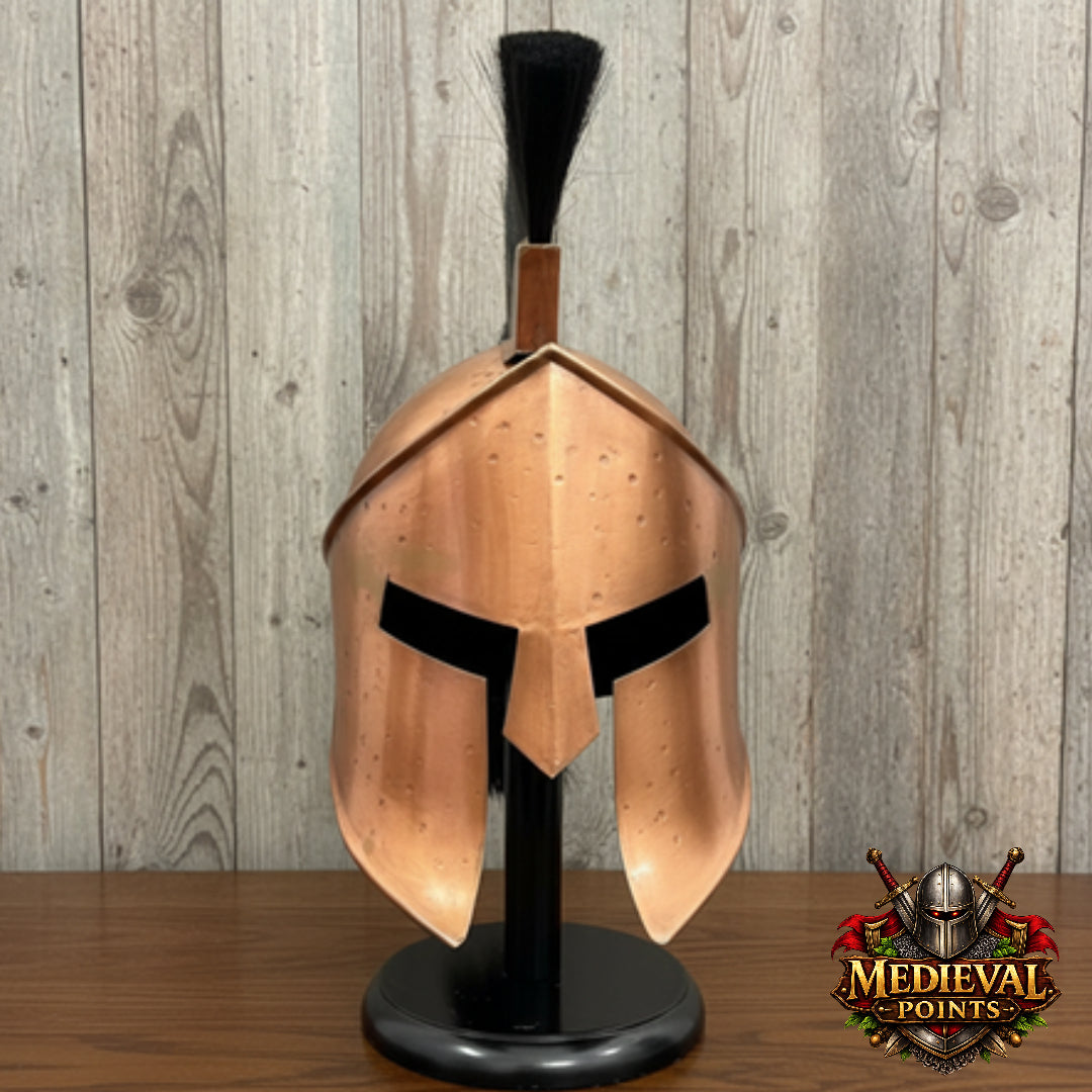 Spartan Helmet : 300 Spartan Costume With Black Plume , Role Play Free Display Stand