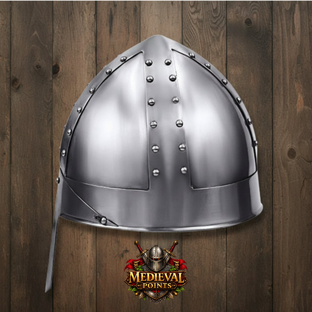 Deluxe Norman Helmet : With Display Stand, Liner and Strap, Medieval Nasal Helmet