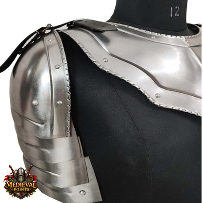 Medieval Steel Cuirass Armor with Pauldrons Knight Chest Plate LARP Costume