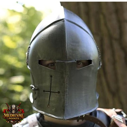 Medieval Barbute Helmet : fully wearable helmet for Role Play , Barbute Helmet