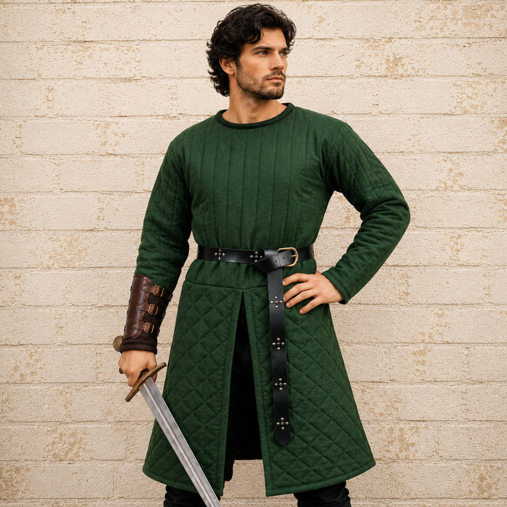 Quilted Medieval Gambeson in Brown | Renaissance Faire & LARP Costume
