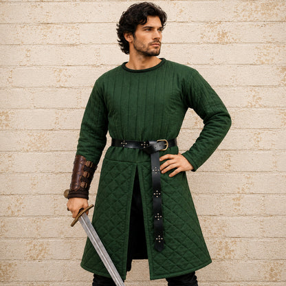 Quilted Medieval Gambeson in Brown | Renaissance Faire & LARP Costume