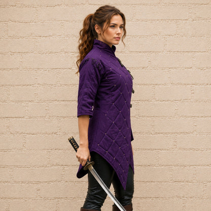 Purple Medieval Gambeson | Padded Armor for Renaissance Faire, Viking & LARP Costume