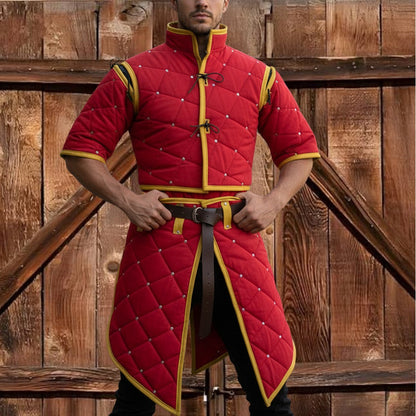 Female Medieval Padded Gambeson Costume: Renfaire Larp Armor clothing for Halloween events