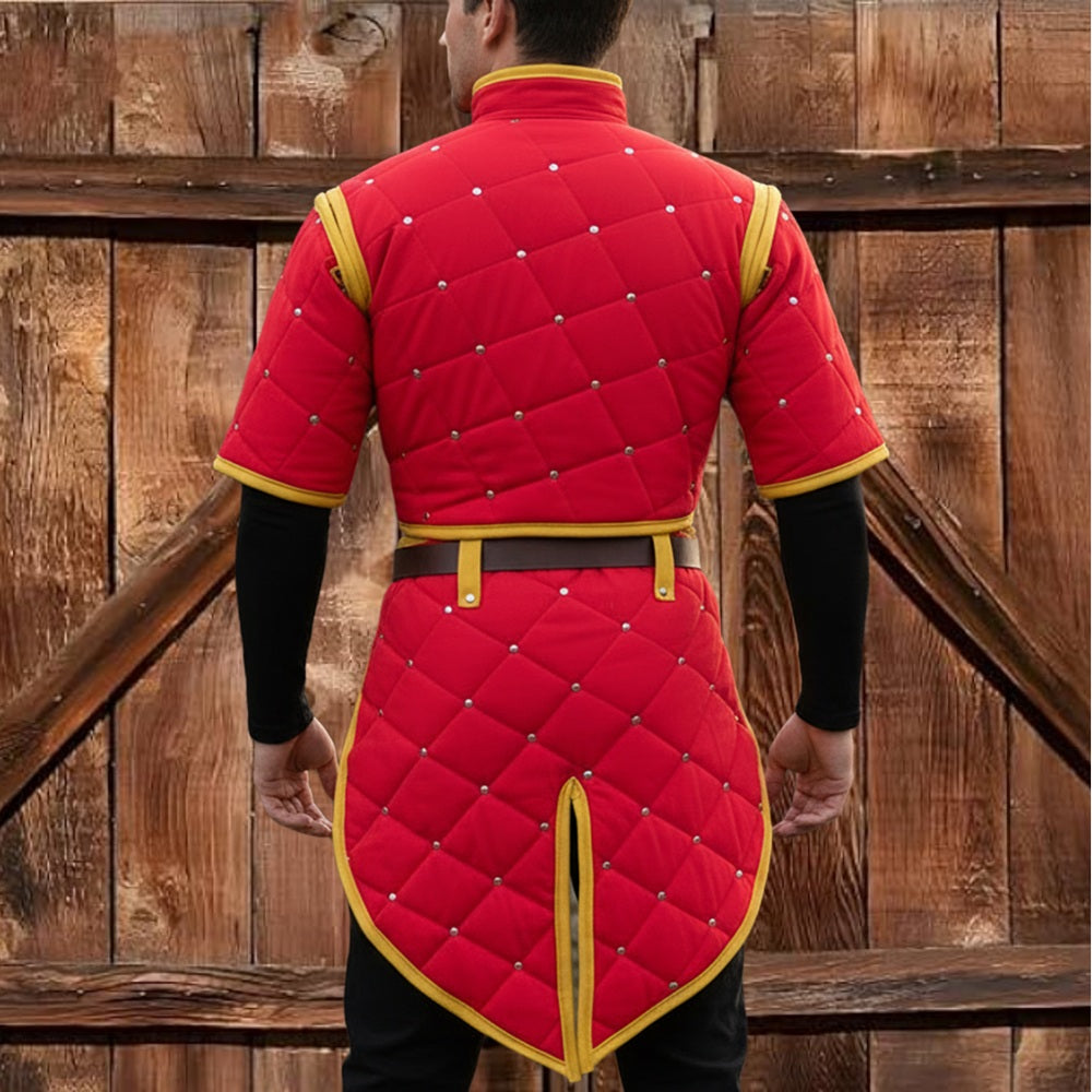 Female Medieval Padded Gambeson Costume: Renfaire Larp Armor clothing for Halloween events
