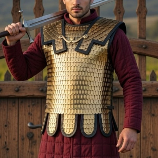 Brass Lorica Squamata: Roman Scale Armor Reenactment Scale size (36/26 ) - Ren Faire Costume