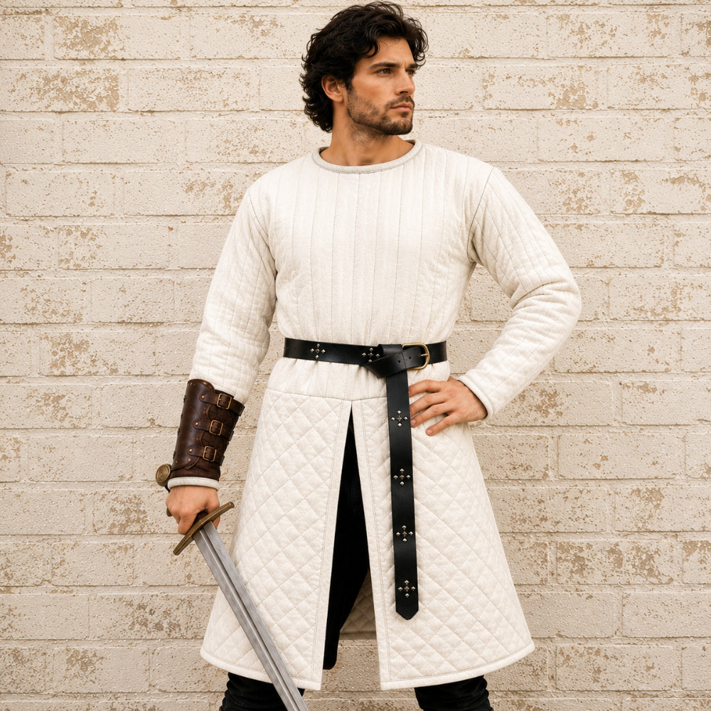 Quilted Medieval Gambeson in Brown | Renaissance Faire & LARP Costume
