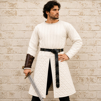 Quilted Medieval Gambeson in Brown | Renaissance Faire & LARP Costume