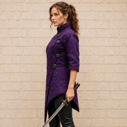 Purple Medieval Gambeson | Padded Armor for Renaissance Faire, Viking & LARP Costume