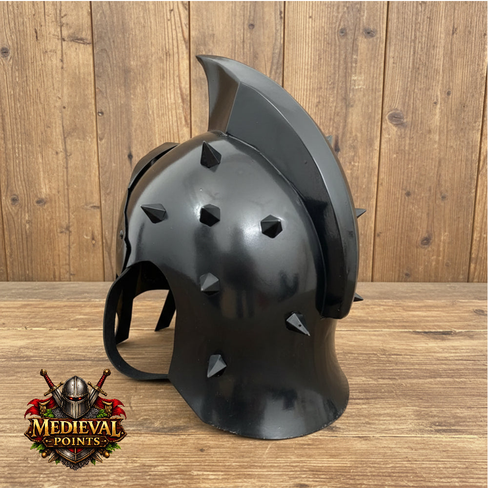 Gladiator Maximus Helmet: for Role Play with Display Stand for Home Office Decor