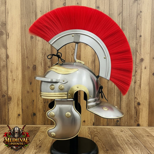Roman Centurion Helmet ,New Roman helmet With Red Plume