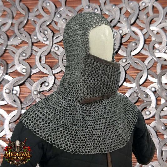 Chainmail Coif: Medieval LARP , 9 mm Stainless steel Flat chainmail Hood