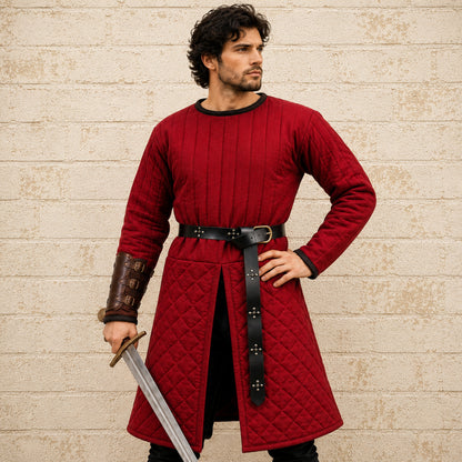 Quilted Medieval Gambeson in Brown | Renaissance Faire & LARP Costume