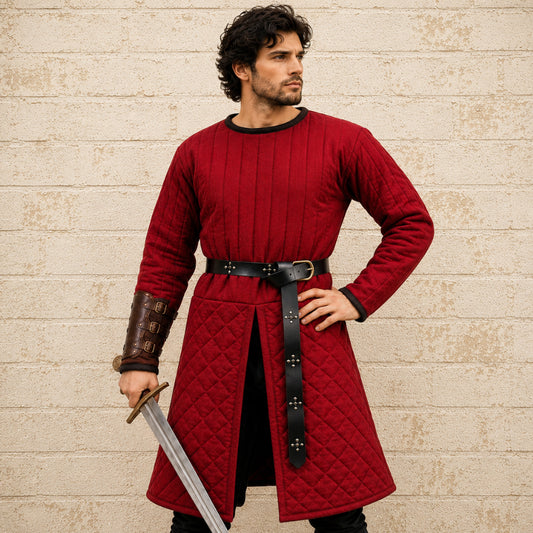 Quilted Medieval Gambeson in Brown | Renaissance Faire & LARP Costume