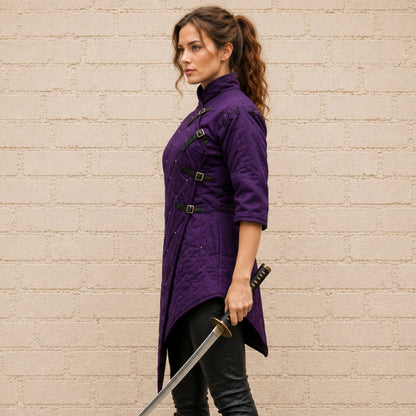 Purple Medieval Gambeson | Padded Armor for Renaissance Faire, Viking & LARP Costume