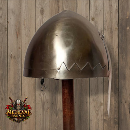 Norman Nasal Helmet: Medieval Knight helmet Replica with Stand