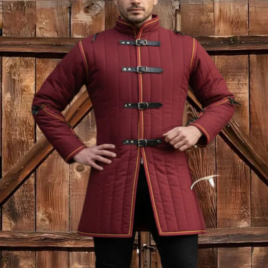 Red Cotton Gambeson – LARP & Renaissance Costume